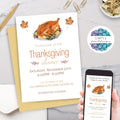personalized thanksgiving turkey dinner party invitation for any fall themed event
